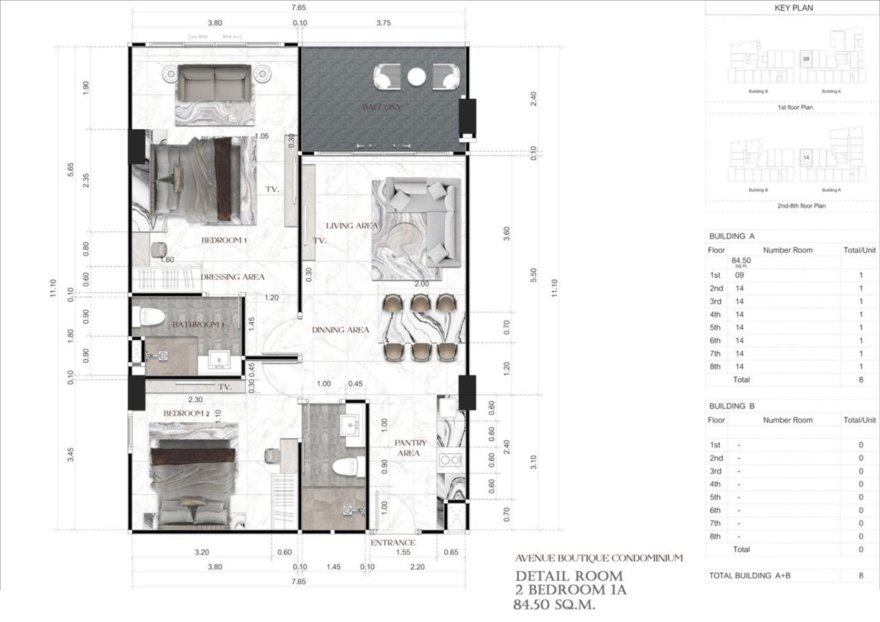 2 bedroom — 55.15–84.50 sqm — from ฿6.81M