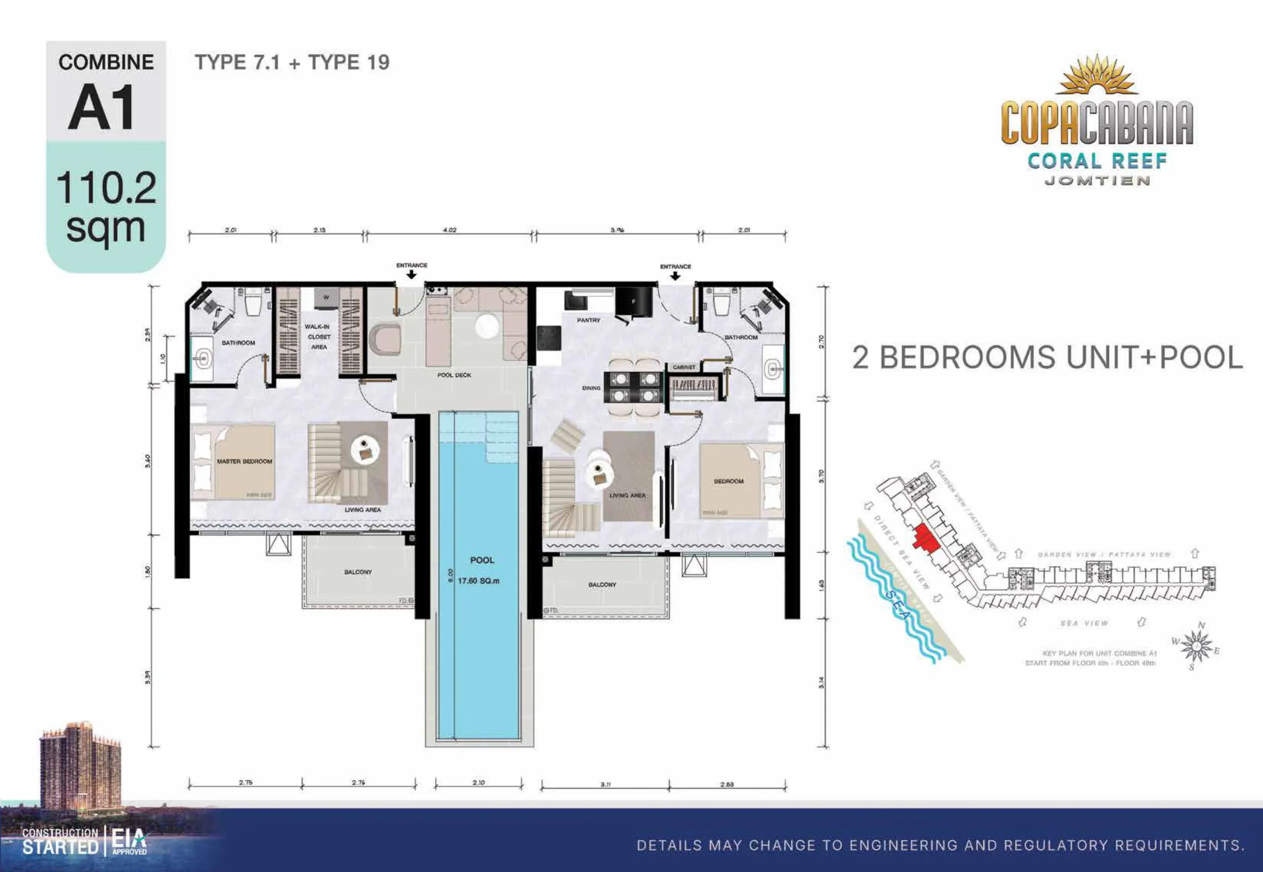 2 bed + private pool — 110.2 sqm