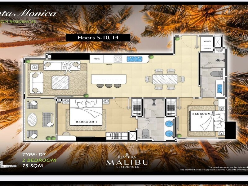 Riviera Malibu Residences 2BR Sea view, 9th Floor
