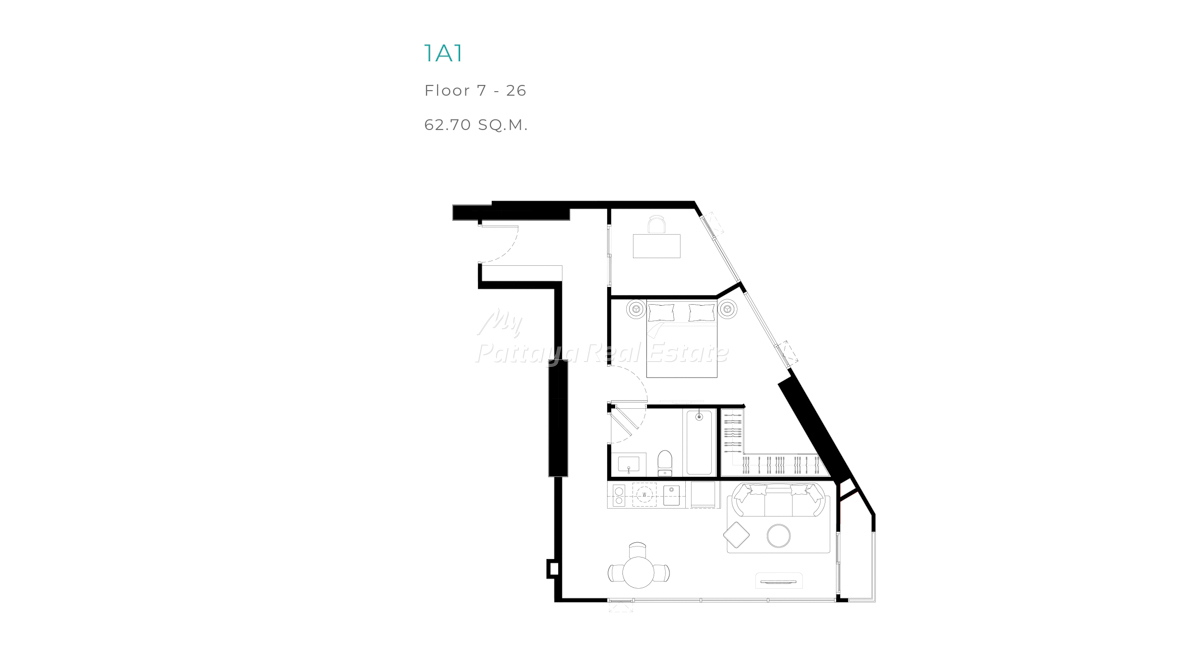 1A1 — 55.7–62.7 sqm — from ~฿11.37M