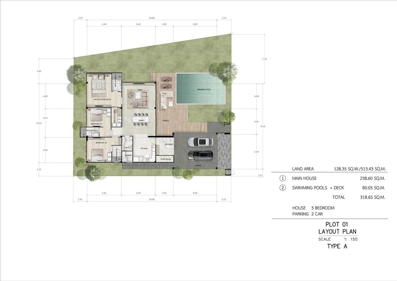 Type A — 3 bed, 4 bath, 339 sqm