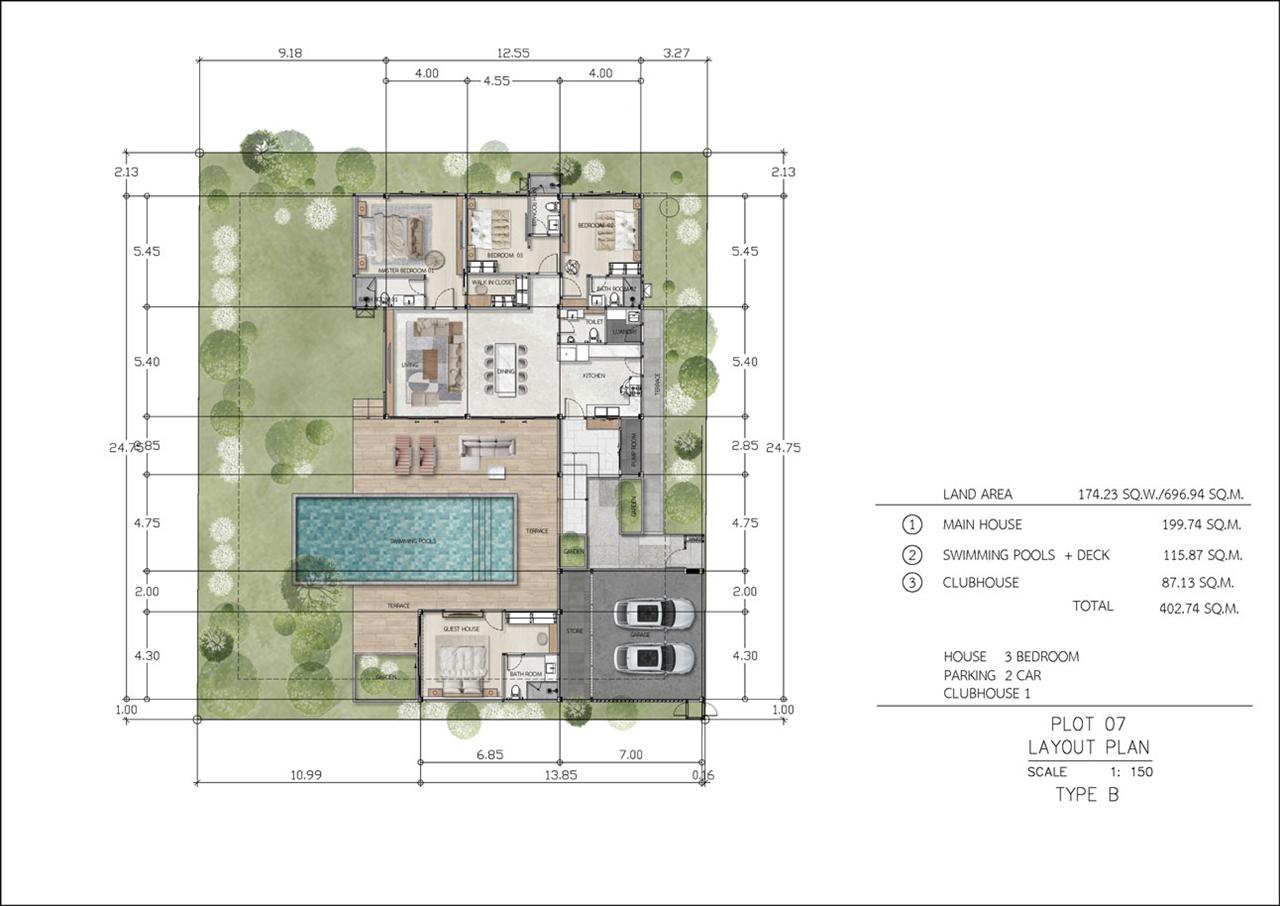 Type B — 4 bed, 5 bath, 339 sqm