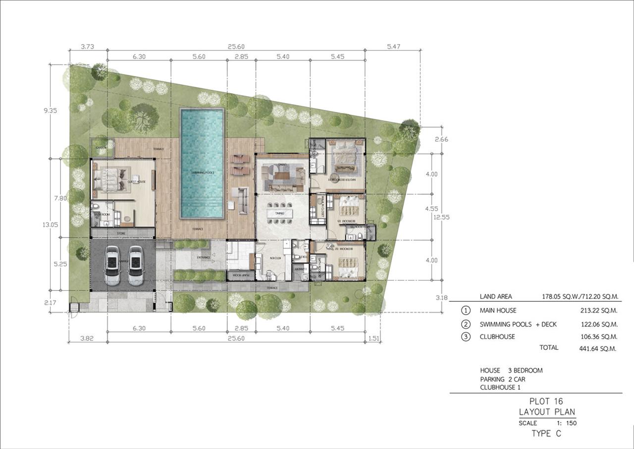 Type C — 4 bed, 5 bath, 417 sqm