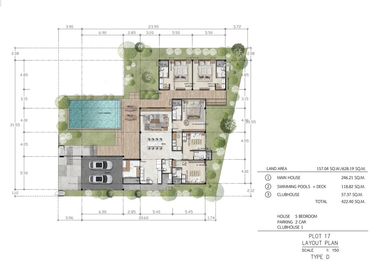 Type D — 5 bed, 6 bath, 417 sqm